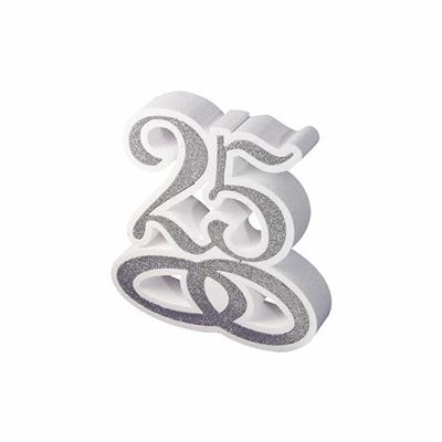 SCRITTA POLISTIROLO 25 ARGENTO 23X24X5CM