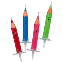 CANDELINE MATITE 9CM + SUPPORTO COLORATE 4PZ