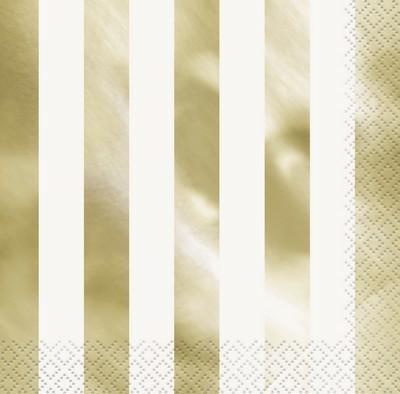 TOVAGLIOLI 33X33 STRISCE BIANCO/ORO 16PZ