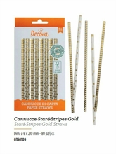 CANNUCCE STELLE E STRISCE ORO D. 6X210MM 80PZ