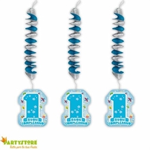 ADDOBBI CON PENDENTI 20X80CM ONE LIGHT BLUE 3PZ