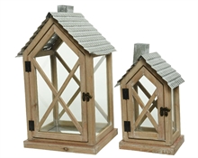 LANTERNA IN LEGNO 26X24X45CM