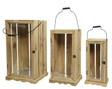 LANTERNA IN ABETE 19X19X43CM CON MANICO