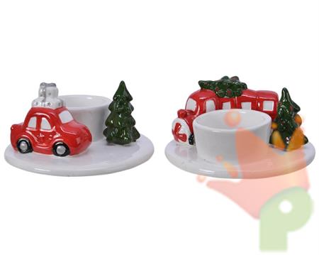 PORTATEALIGHT 12CM BIANCO CON AUTO/TRENO