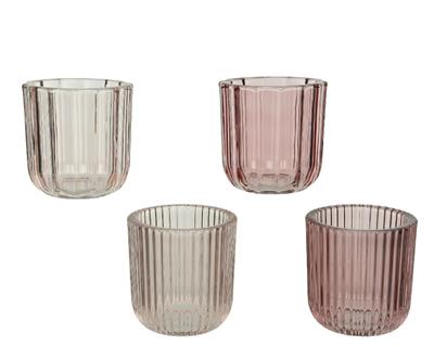 VASETTO PORTA TEALIGHT 9X9,4CM ROSA/CHAMPAGNE