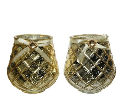 VASETTO VETRO 13X14CM ORO