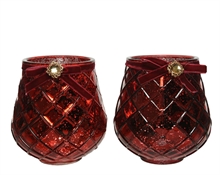 VASETTO VETRO 13X14CM ROSSO