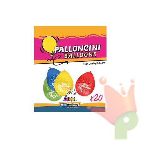 PALLONCINI 9INCH MULTICOLOR BUON COMPLEANNO 20PZ