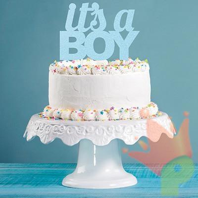 CAKE TOPPER IT'S A BOY GLITTER 20X17CM