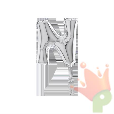 PALLONCINO MYLAR LETTERA N 7INCH - 18CM ARGENTO 10PZ