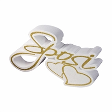 SCRITTA IN POLISTIROLO SPOSI ORO 40X24X5CM