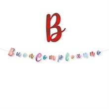 FESTONE SCRITTA ITALIC BUON COMPLEANNO METAL