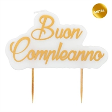 CANDELINA BUON COMPLEANNO ORO 8X10CM