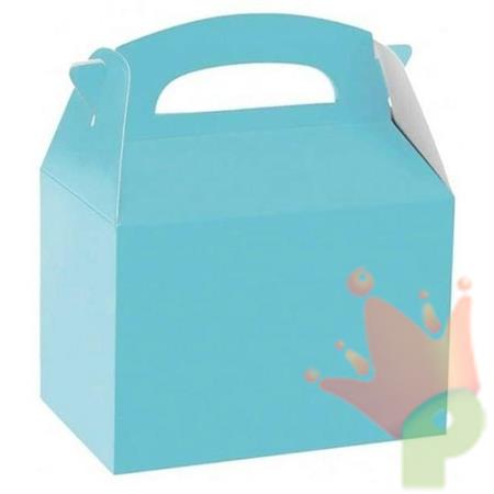 SCATOLA RETTANGOLARE AZZURRO 16X16X10,5CM 1PZ