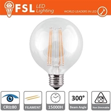 LAMPADINA FILAMENTO GLOBO D. 9,5CM 6W 2700K E27 600LM