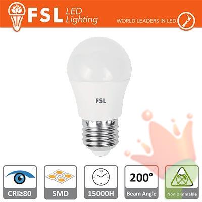 LAMPADINA A SFERA 5,5W 4000K E27 470LM