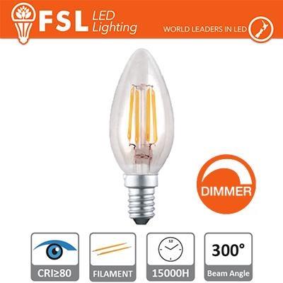 LAMPADA FILAMENTO OLIVA 4W 2700K E14 400LM DIMMERABILE