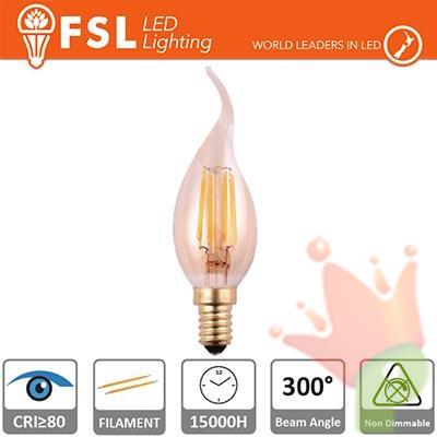 LAMPADINA COLPO DI VENTO FILAMENTO AMBRA 4W 2200K E14 300LM