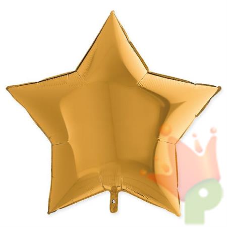 PALLONCINO MYLAR STELLA 36INCH 90CM ORO METAL 5PZ