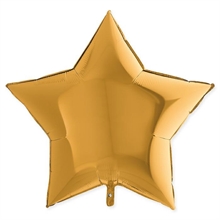 PALLONCINO MYLAR STELLA 36INCH 90CM ORO METAL 5PZ