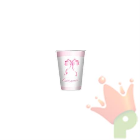 BICCHIERI 80CC BATTESIMO ROSA 8PZ