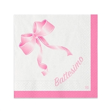 TOVAGLIOLI 25X25 BATTESIMO ROSA 20PZ