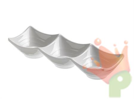 COPPETTA 3 SCOMPARTI IN MELAMINA 24,5X8,5XH.5CM BIANCO