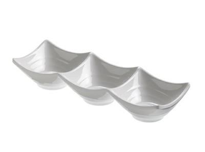 COPPETTA 3 SCOMPARTI IN MELAMINA 24,5X8,5XH.5CM BIANCO