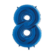 PALLONCINO MYLAR 40INCH 102CM NUMERO 8 BLU