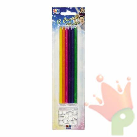 CANDELINE MATITE + SUPPORTO MULTICOLOR 12PZ