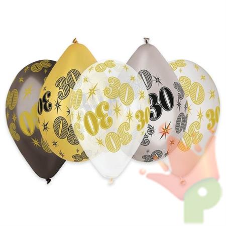 PALLONCINI ALL AROUND 12INCH 30CM 30 ANNI PRESTIGE 50PZ