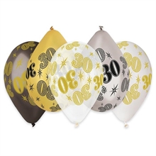 PALLONCINI ALL AROUND 12INCH 30CM 30 ANNI PRESTIGE 50PZ