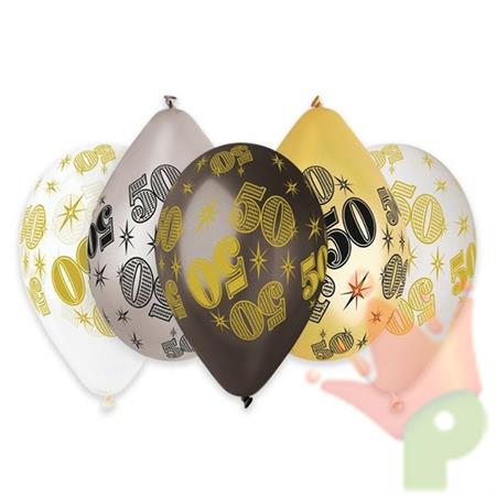 PALLONCINI ALL AROUND 12INCH 30CM 50 ANNI PRESTIGE 50PZ