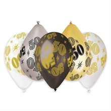 PALLONCINI ALL AROUND 12INCH 30CM 50 ANNI PRESTIGE 50PZ