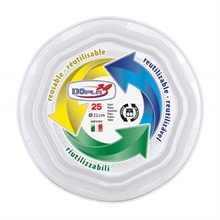 PIATTI FONDI OTTAGONALI 22CM BIANCO 25PZ