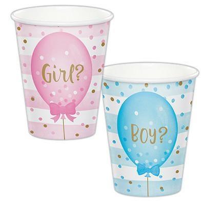 BICCHIERI 200CC GENDER REVEAL BALLOONS 8PZ