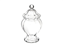 BOMBONIERA VETRO OTTICA H. 28CM D. 15CM