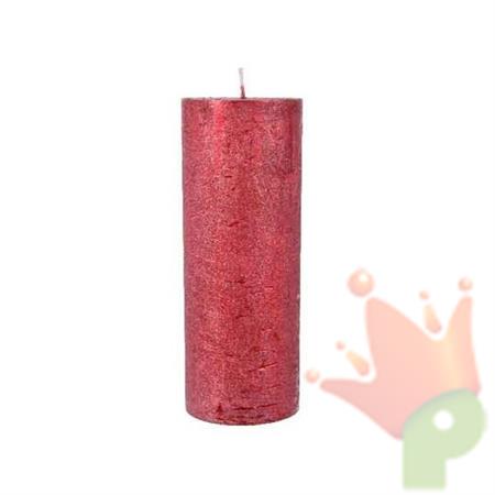 CANDELA MOCCOLO D. 6,8CM H. 18CM ROSSO METAL