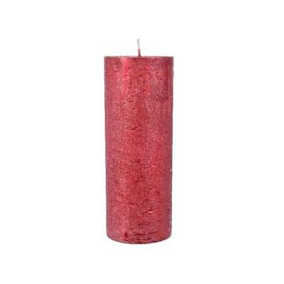 CANDELA MOCCOLO D. 6,8CM H. 18CM ROSSO METAL