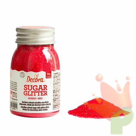 ZUCCHERO GLITTER ROSSO 100GR