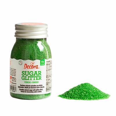 ZUCCHERO GLITTER VERDE 100GR