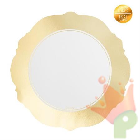 SOTTOPIATTI 33CM LIBERTY BIANCO BORDO ORO 4PZ