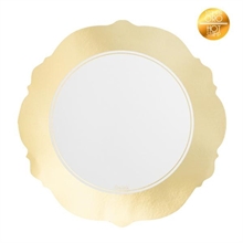 SOTTOPIATTI 33CM LIBERTY BIANCO BORDO ORO 4PZ