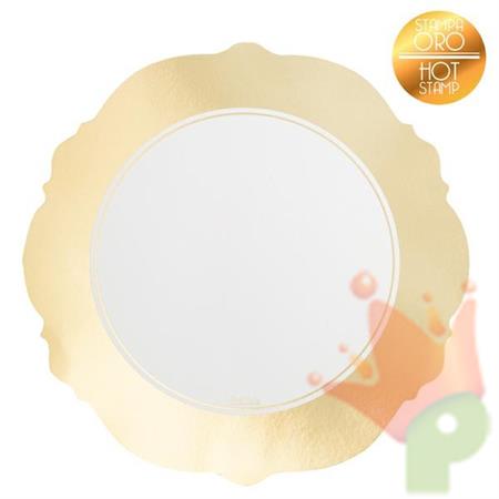 SOTTOBICCHIERI 10CM LIBERTY BIANCO/ORO 6PZ