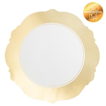 SOTTOBICCHIERI 10CM LIBERTY BIANCO/ORO 6PZ