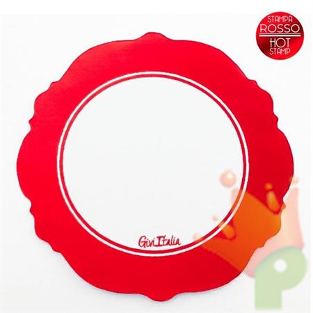 SOTTOBICCHIERI 10CM LIBERTY BIANCO/ROSSO 6PZ