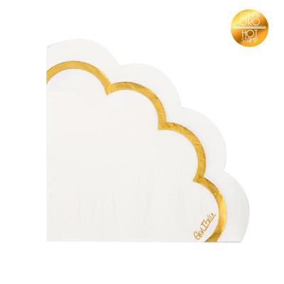 TOVAGLIOLI 33X33 BIANCHI SMERLO FIORE ORO 16PZ