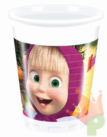 BICCHIERI PLASTICA 200CC MASHA E ORSO 8PZ