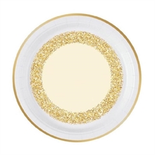 PIATTI 23CM GLITTER ORO 8PZ