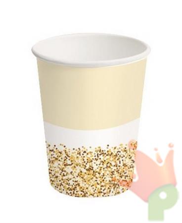 BICCHIERI 250ML GLITTER ORO 8PZ